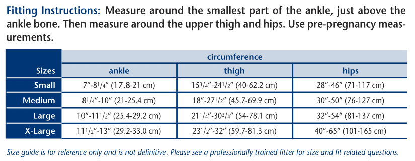 Truform 362 Size Chart