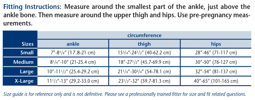 Truform 364 Size Chart