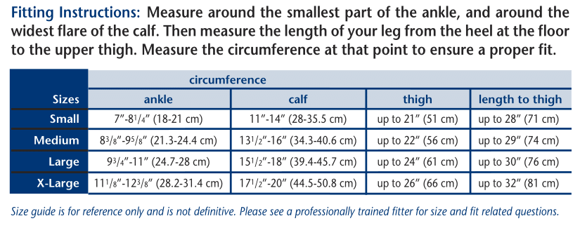 Truform 810 Size Chart