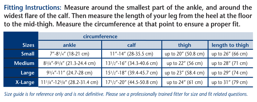 Truform 848 Size Chart
