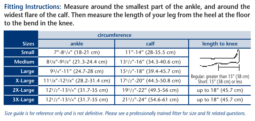 Truform 864 Size Chart