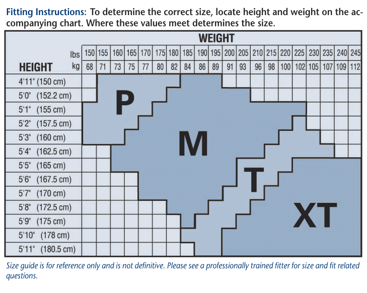 Truform 1758 Size Chart
