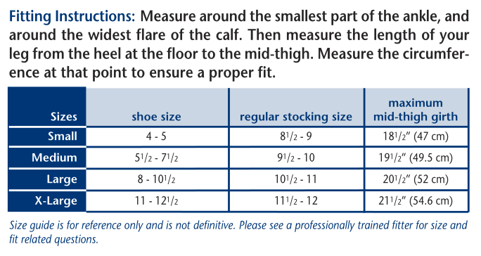 Truform 1774 Size Chart