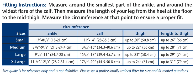 Truform 8867 Size Chart