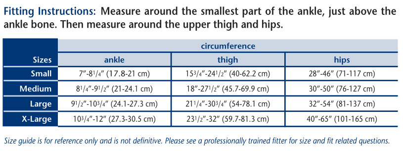 Truform 265 Size Chart