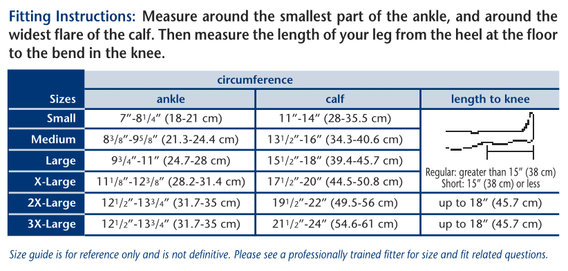 Truform 844 Size Chart