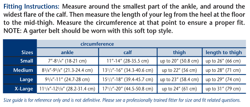 Truform 846 Size Chart