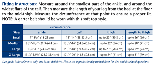 Truform 846 Size Chart