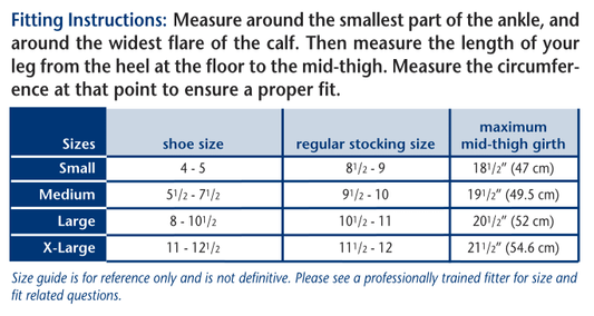 Truform 1774 Size Chart