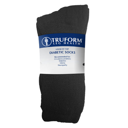 Loose Fit Diabetic Socks, Crew Length (Truform 1918)