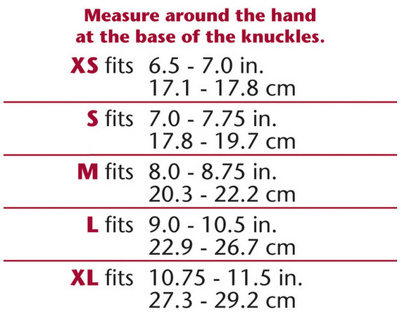 OTC 2088 Size Chart