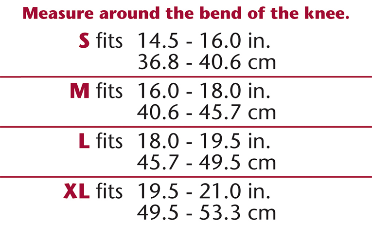 OTC 79010 Size Chart