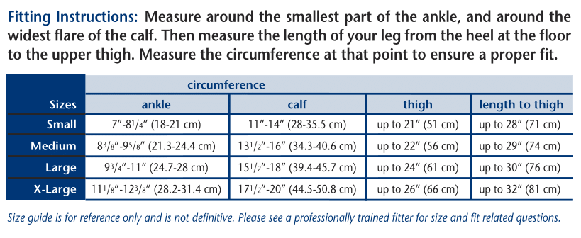 Truform 8810 Size Chart