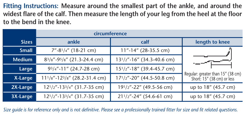 Truform 8844 Size Chart