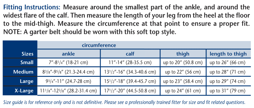 Truform 8866 Size Chart