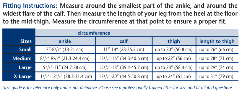 Truform 8868 Size Chart